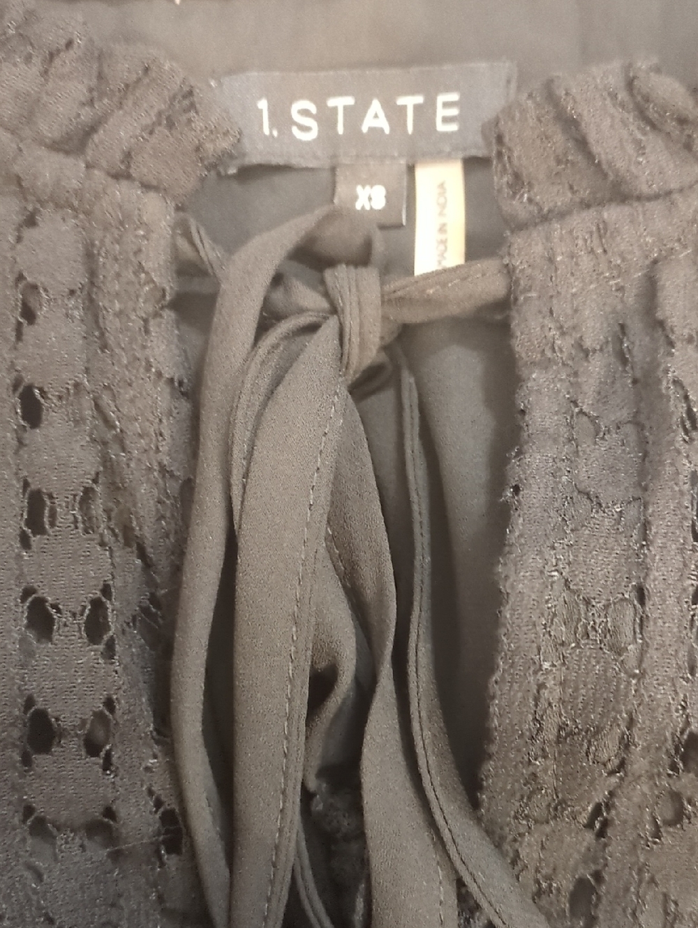 1. State Black Sleeveless Maxi Dress with Tie Neck - Picture 4 of 6